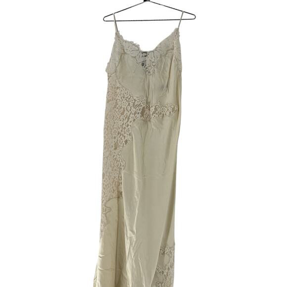 House Of Harlow 1960 Lace Trim Beige Waverly Midi Dress Size L - Picture 2 of 5